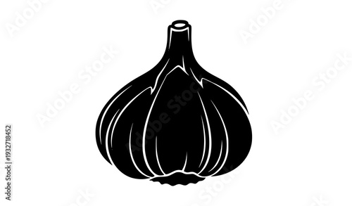 Garlic silhouette vector illustration isolated on white