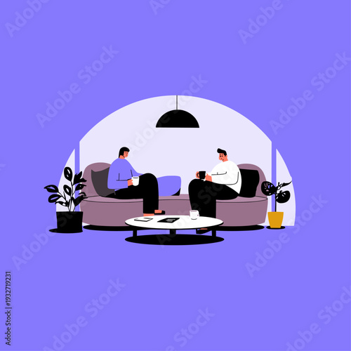 Modern Sunken Conversation Pit Living Room