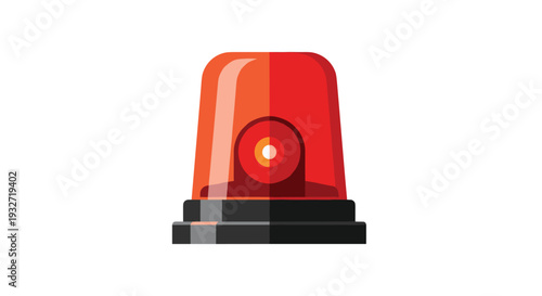 Modern red alarm light with a sleek dome and tiered base on a white background.