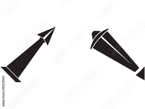 Blackandwhite illustration of two megaphones with white outlines on white background for communication and announcement purposes  symbolizing loudspeakers