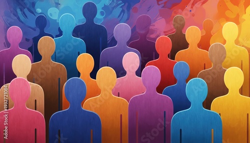Colorful crowd illustration representing diversity.