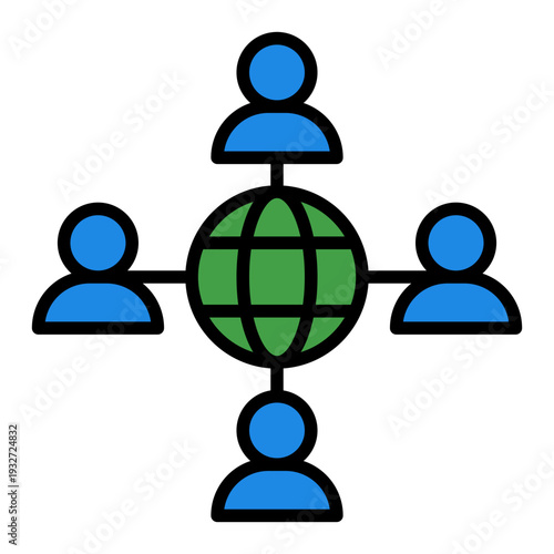 Networking Event Icon Filled Line Style - Business Conference Connection