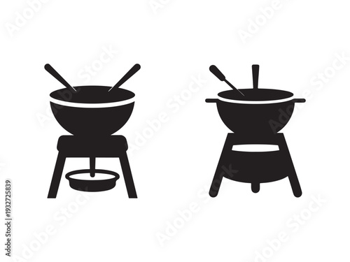 Fondue pots with stands and utensils for melting cheese or chocolate  cooking and dining utensils
