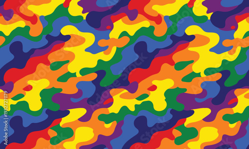 Rainbow liquid lava lamp style camouflage pattern