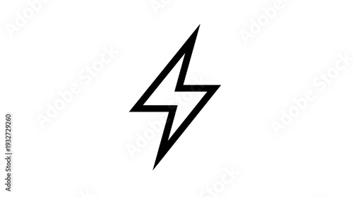 Black lightning bolt icon on white background