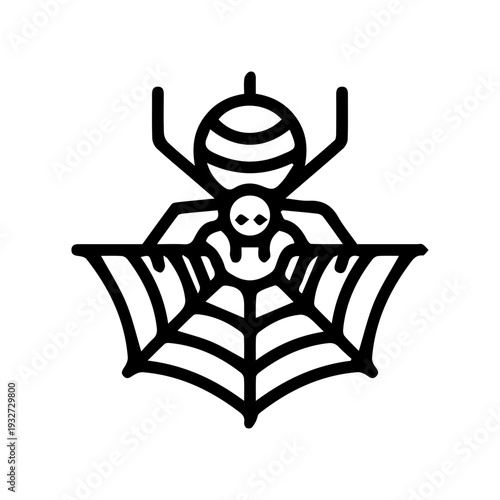 Spider web with spider icon