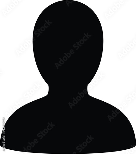 Generic user profile avatar silhouette icon representing digital identity, default placeholder, anonymity, and online account settings for technology platforms.