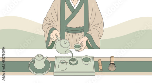 Traditional Japanese Tea Ceremony with Matcha