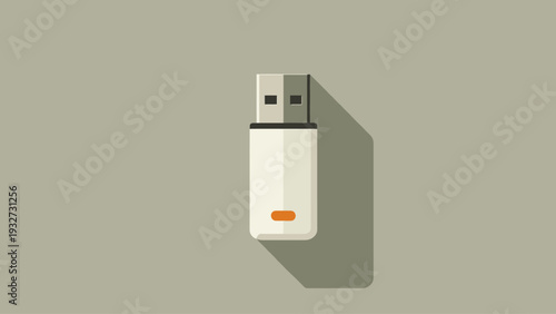 Modern Flat Design Icon of a Portable Digital Data Storage Device for Seamless Information Transfer and Connectivity Solutions