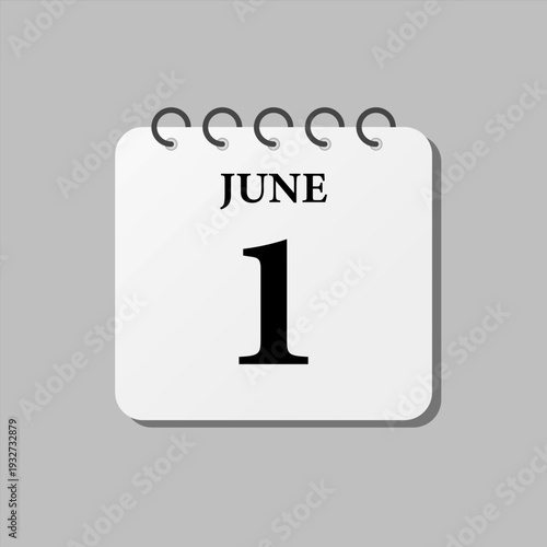 Icon page calendar day - 1 June