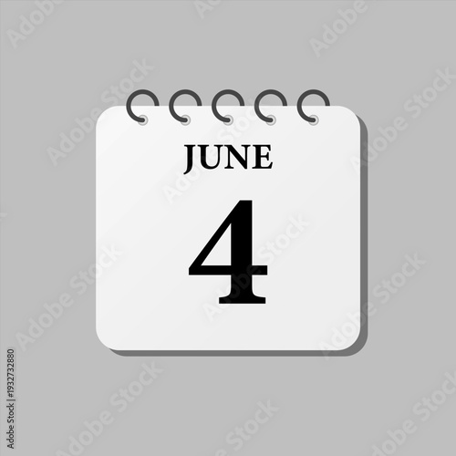 Icon page calendar day - 4 June