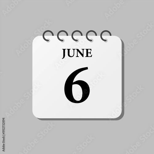 Icon page calendar day - 6 June