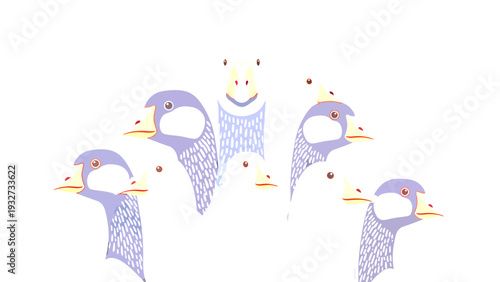 Group of Penguins Standing Together.