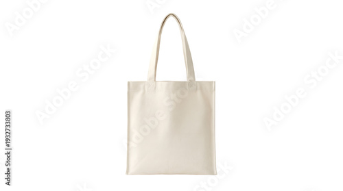 White canvas tote bag with handles.