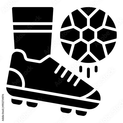 Kick Off Football Soccer Glyph Icon