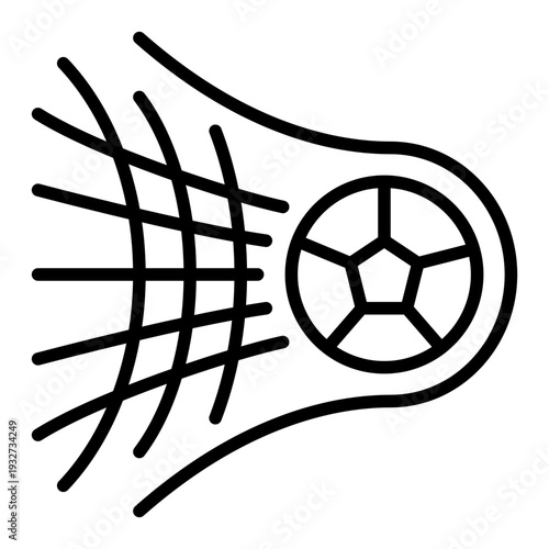 Football Goal Outline Icon – Soccer Sport Line Vector for Match, Tournament & Sports UI