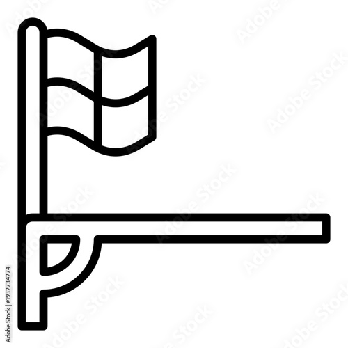 Football Corner Outline Icon – Soccer Sport Line Vector for Match, Tournament & Sports UI