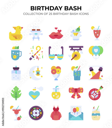Birthday Bash. Collection of 25 Birthday Party Icons