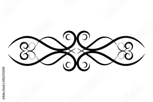 Symmetrical black and white intricate celtic knot with swirls and loops intricate pattern