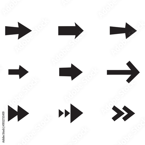 Flat arrow sign and symbol design,