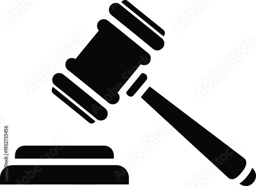 A black and white image of a gavel and sound block used in courtrooms for judicial proceedings and auctions