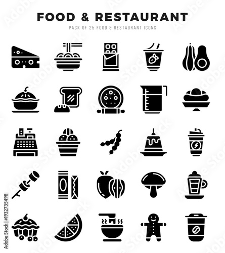 icons set. Food and Restaurant for web. app. vector illustration.