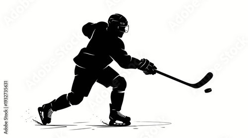 Dynamic Ice Hockey Vector Silhouettes and Illustrations | Black and White Hockey Vector Players, Goalie, Skating, Shooting, Celebrating, Victory Emblem, Sports Clipart Design Assets