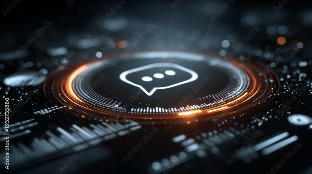 Obraz premium AI driven conversational intent continuity technology concept with semantic drift analytics and fidelity background