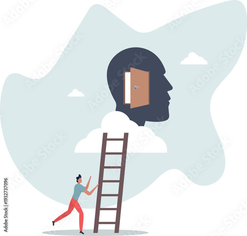 Psychology and mindset, deep mind thinking or mental health diagnose, intelligence brain or depression, emotion or cognitive concept.person's life situation and his activities.