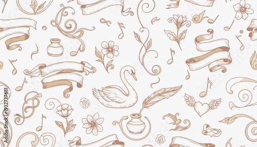 A group of cherubs flying together.