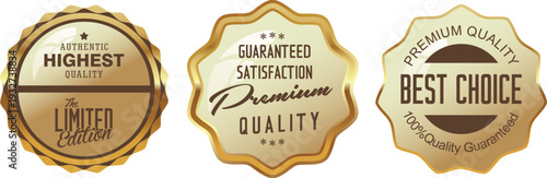 Three gold seals of quality and satisfaction