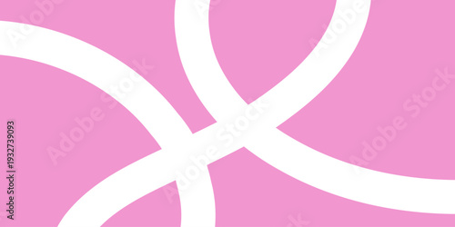 Abstract background with white color curved bold line for creative graphic design. Pink backdrop. Vector illustration.
