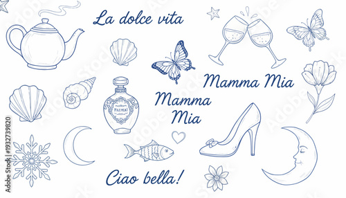 A group of cherubs flying together.