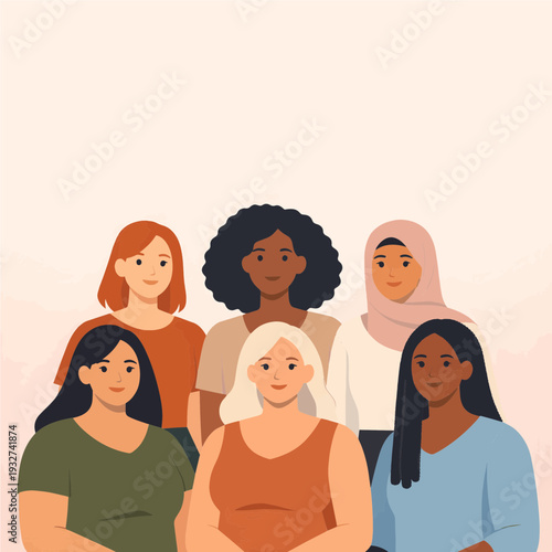 Close Up Illustration of Diverse Women Faces and Personalities