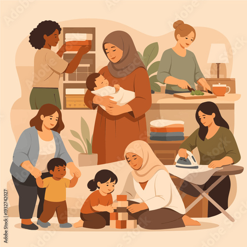 Multi-generational Women and Mothers Caring for Children in Domestic Daily Life