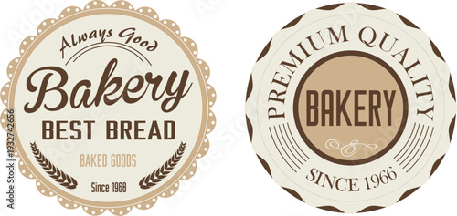 Two bakery labels with premium quality bread