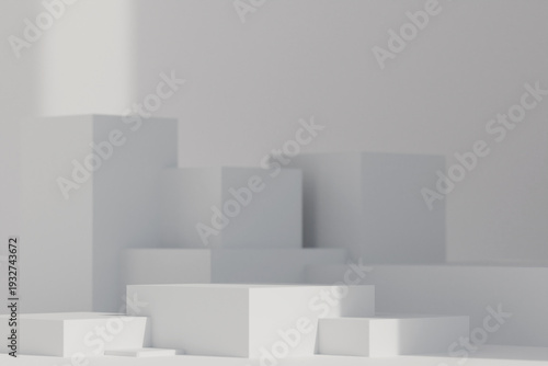 Minimal Geometric Podium Stage Abstract Product Display Background 3D Render