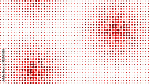 Vibrant pattern of red and black dots creates dynamic abstract background