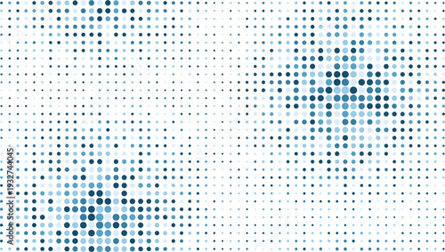 Digital abstract pattern with blue and white dots on transparency background creates modern, dynamic design