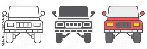 Suv line icon, transportation and auto, suv sign, vector graphics, a linear pattern on a white background.