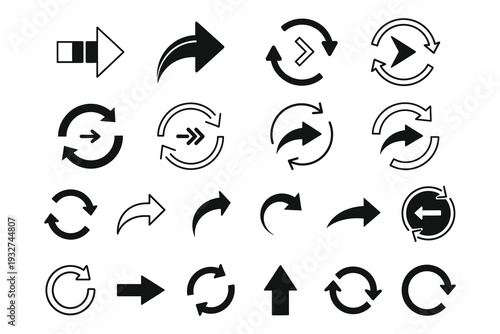 Collection of various arrow icons for navigation and direction