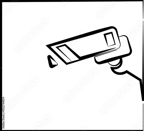 Cctv Security Camera Icon Calligraphic Design, Video Surveillance