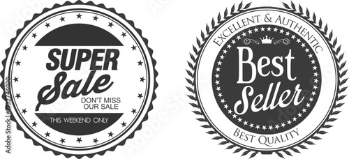 Super sale and best seller labels