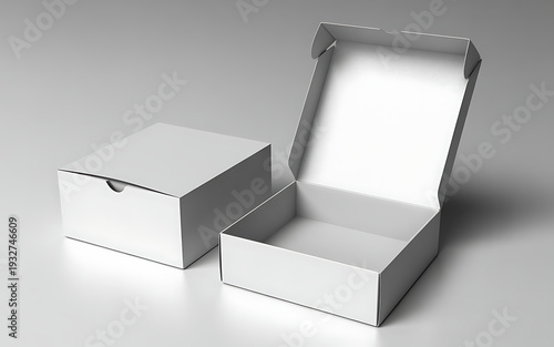 Wallpaper Mural White Corrugated Cardboard Mailer Box Mockup Set, Open and Closed Lid for Product Shipping and Delivery Presentation Torontodigital.ca