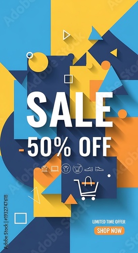 Discount sale shopping abstract background.