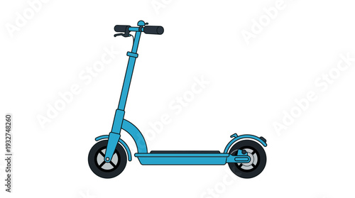 Blue electric scooter isolated on white background