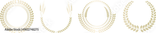 Four gold hoop earrings with different designs are shown