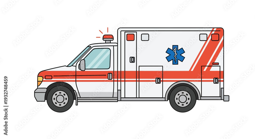 Fototapeta premium Modern Ambulance Vehicle Illustration