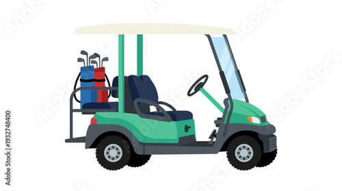 Golf Cart with Clubs