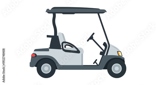 Golf Cart on White Background